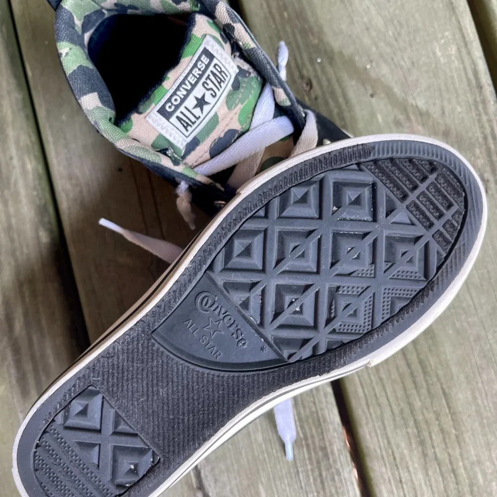 Converse Chuck Taylor All Star Street Mid Black Camo Kids Size 3Y